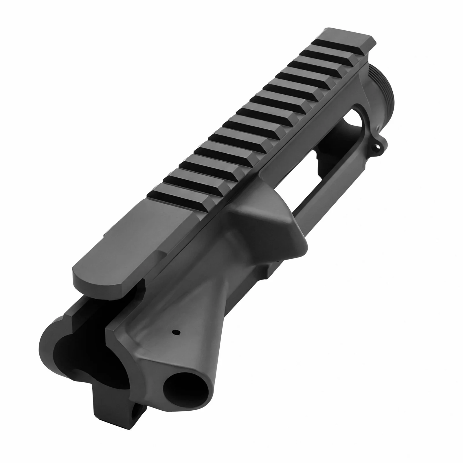 1791 LiteRaider LRM4 stripped upper receiver in black, three-quarter view showing the Picatinny rail and barrel opening