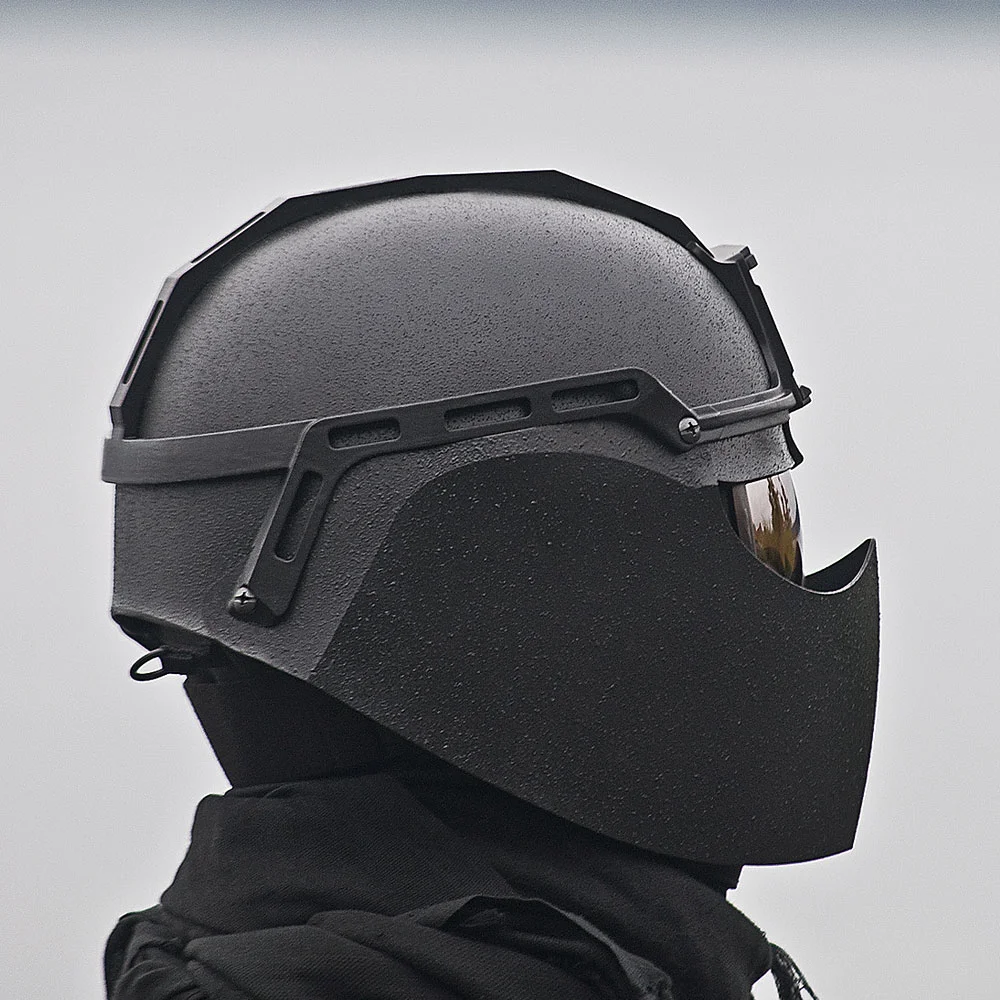 Nova Titanium helmet paired with the NovaSteel mandible and face shield accessory ecosystem