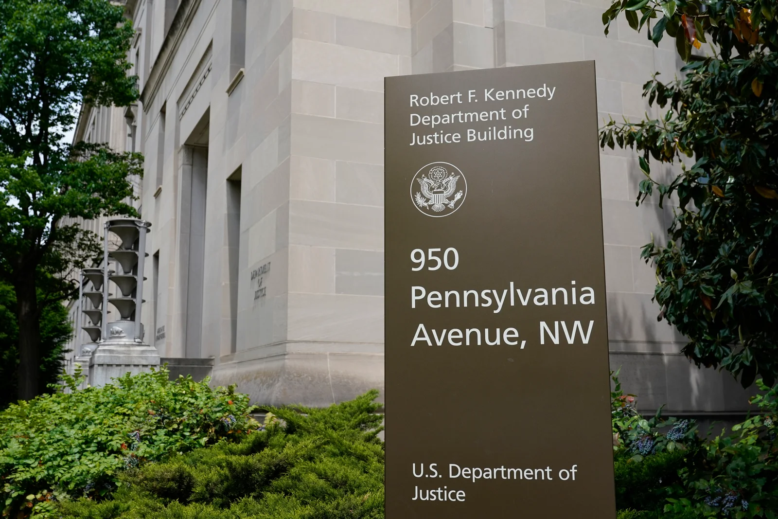 Exterior of the Robert F. Kennedy Department of Justice Building in Washington, D.C.