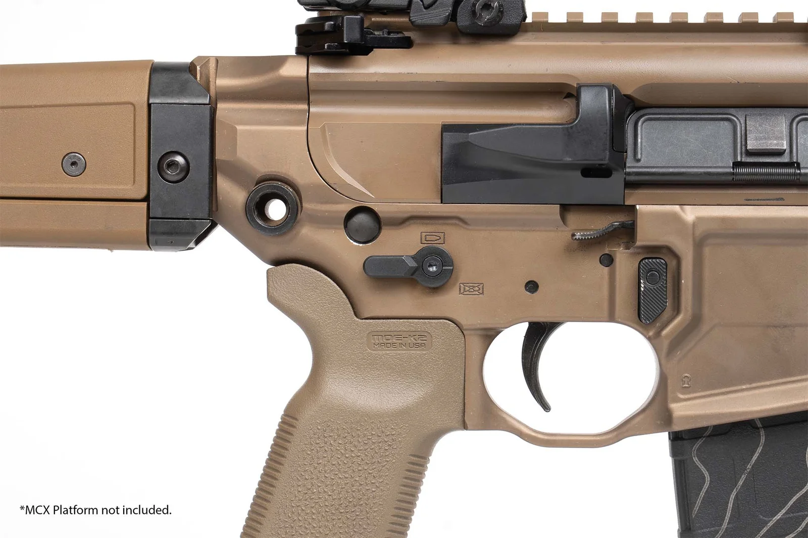 Atrius X-Series forced reset selector installed in an FDE SIG MCX Spear LT