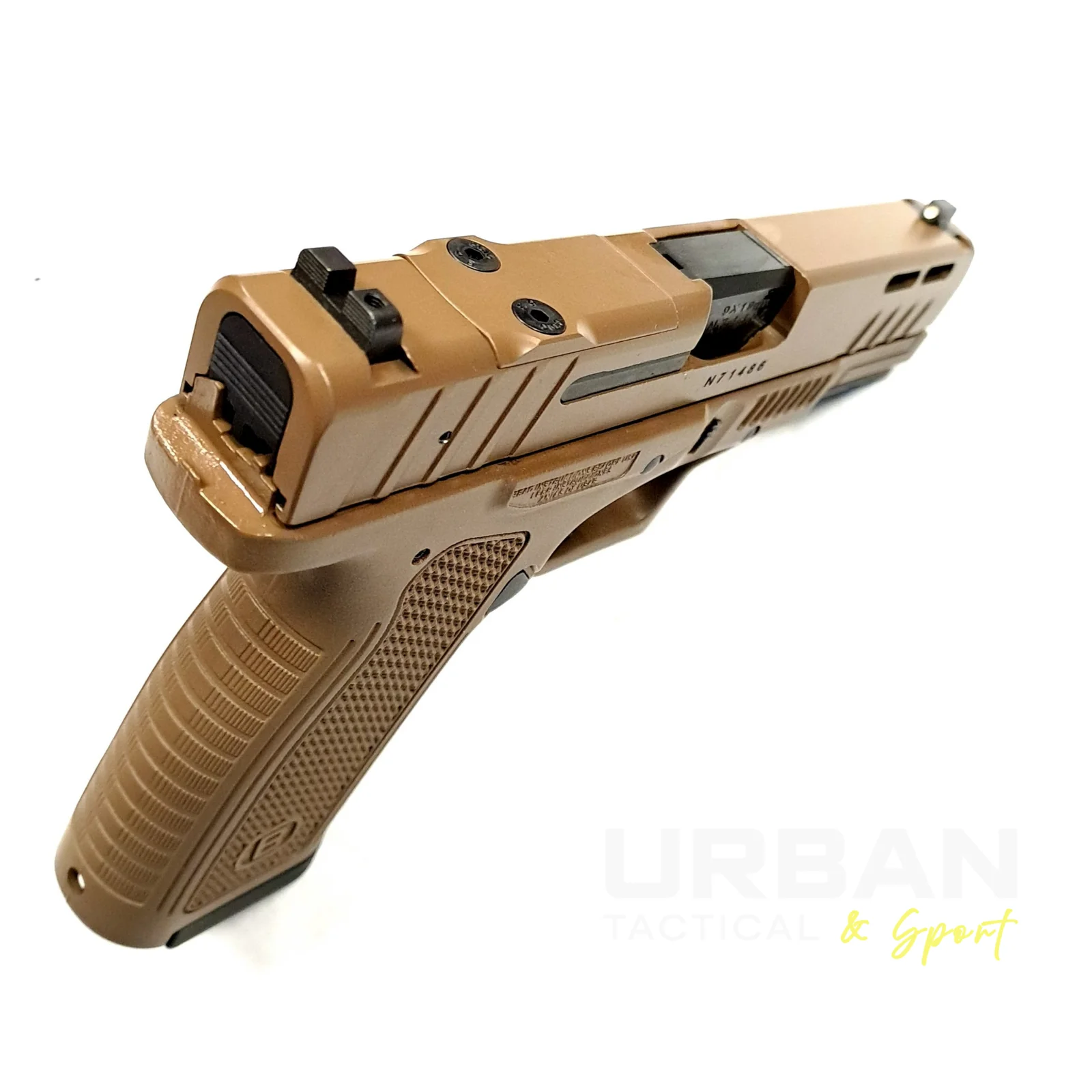 Bersa BP9 FS in Flat Dark Earth with optic-ready slide and textured polymer grip