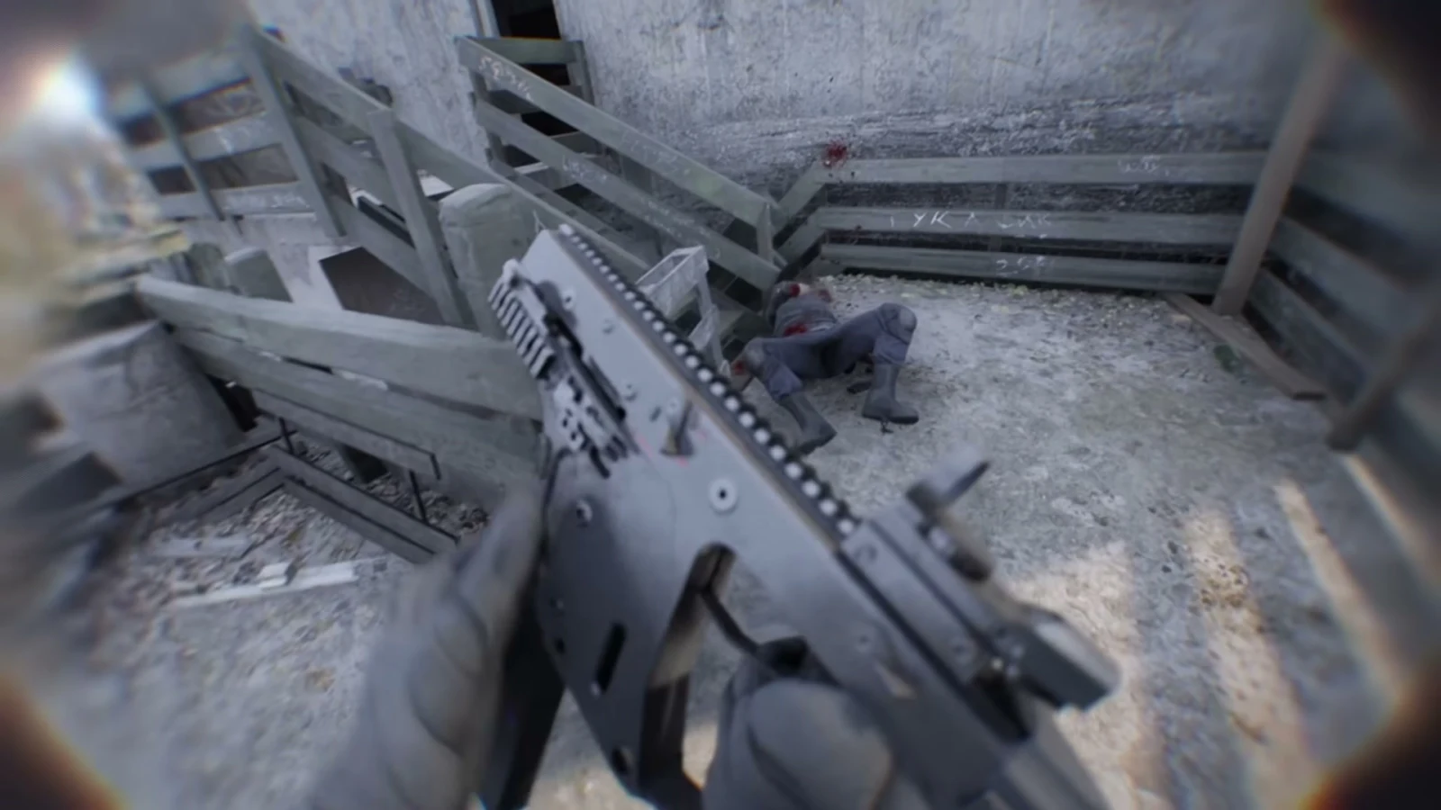 Bodycam Viper weapon with a KRISS Vector-style angular receiver during a reload