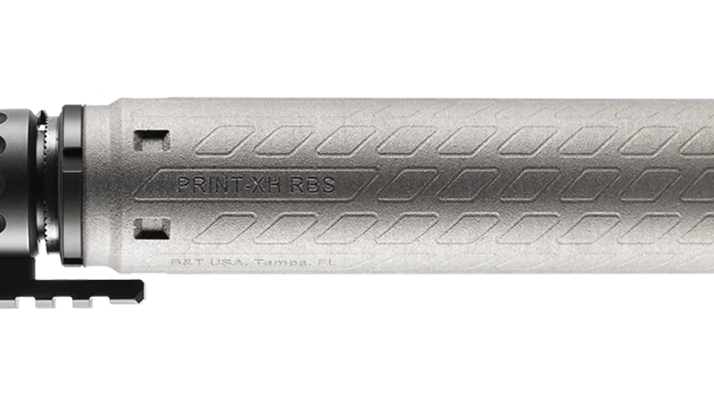 B&T Print-X titanium suppressor showing the modular construction