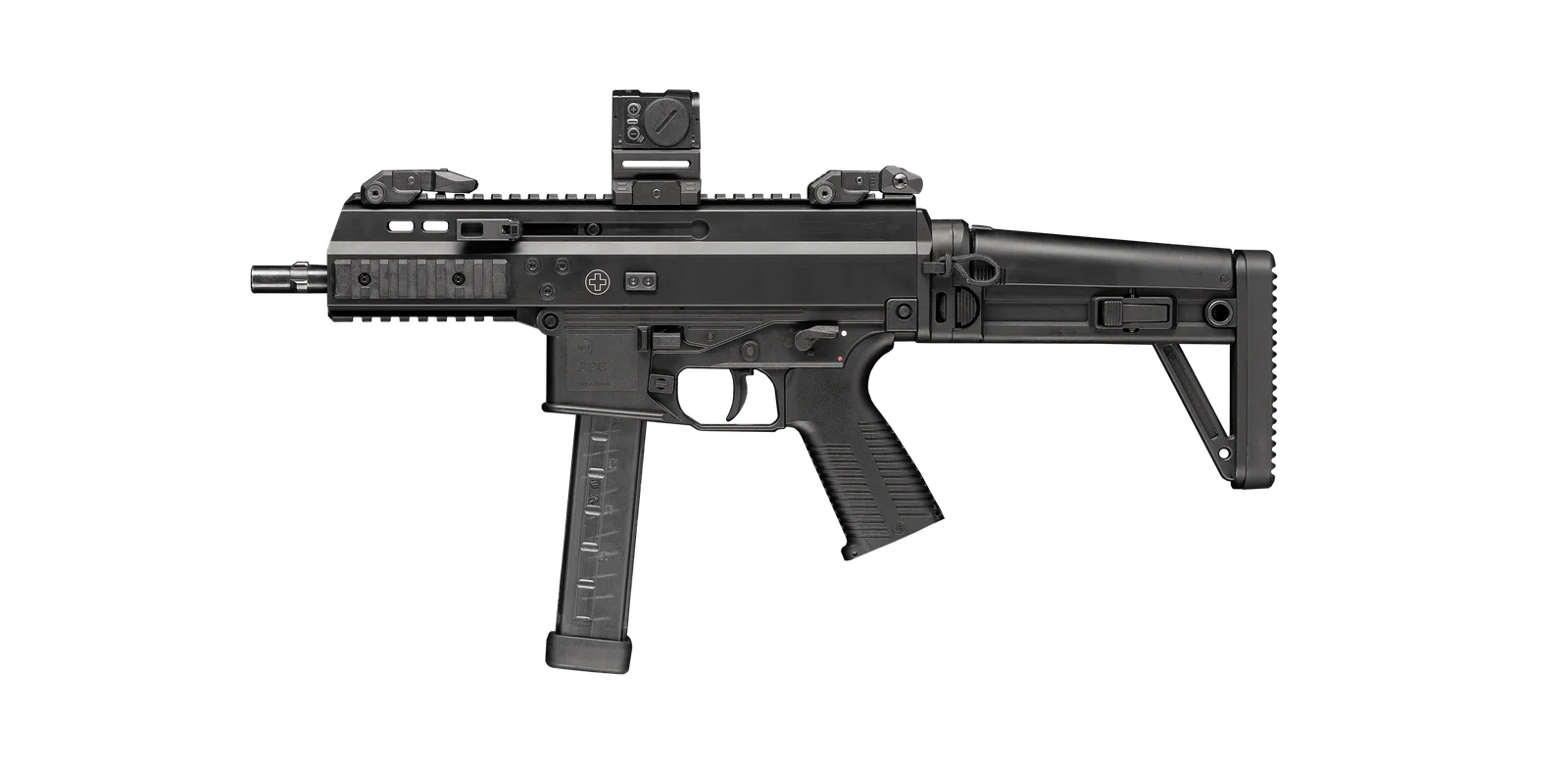 Official studio profile shot of the B&T APC9 Pro semi-automatic carbine