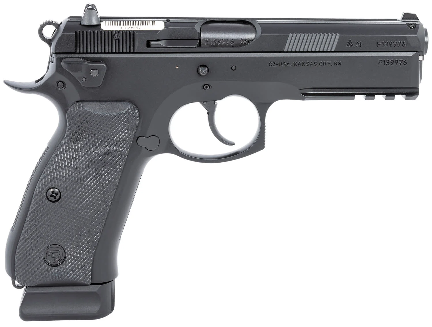 CZ 75 SP-01 Tactical full-size 9mm pistol with Picatinny accessory rail and ambidextrous decocker