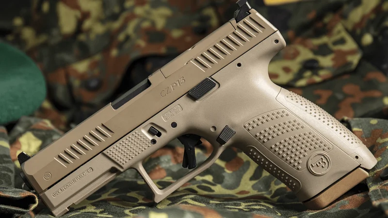CZ P13 Bundeswehr service pistol in Flat Dark Earth finish, official CZ image