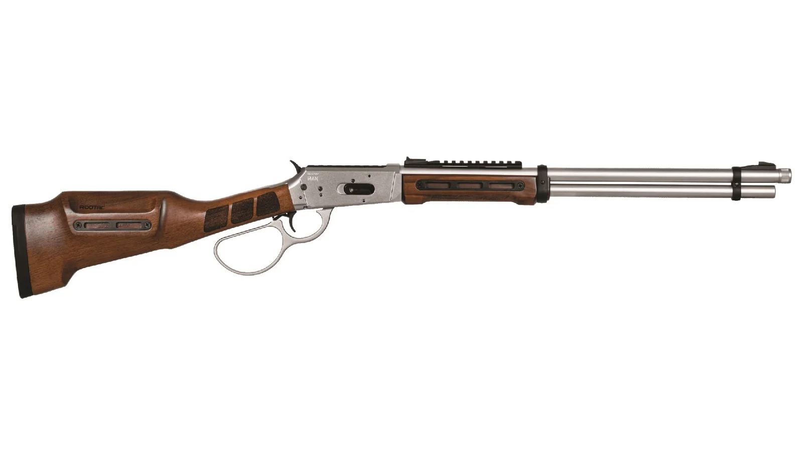 Derya Arms RAN Walnut lever-action rifle with nickel finish and M-LOK walnut handguard