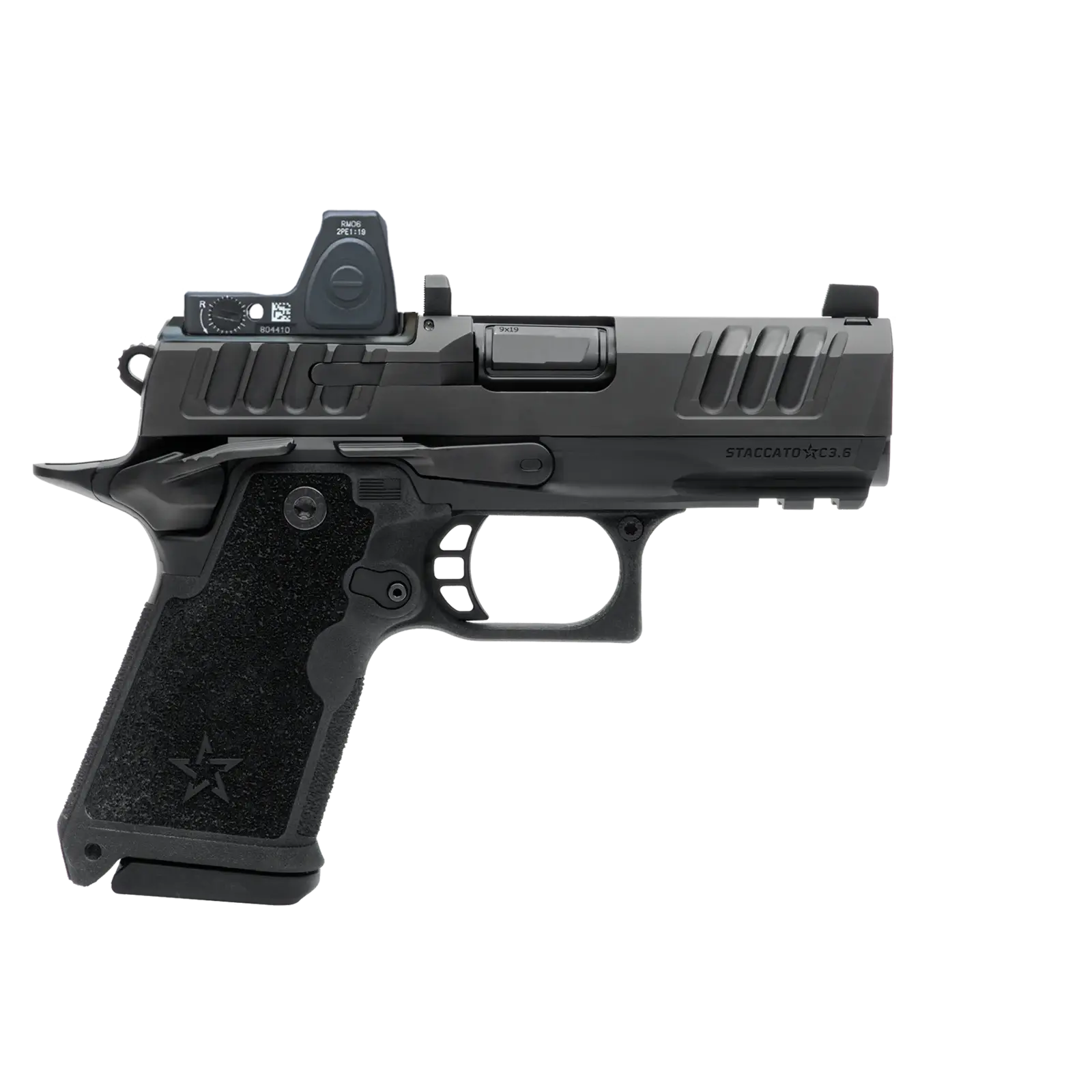 Staccato HD C3.6 Preferred Package with a Trijicon RMR mounted on the HOST optic system