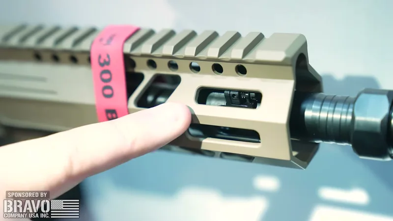 Faxon patented adjustable gas block visible through handguard cutout