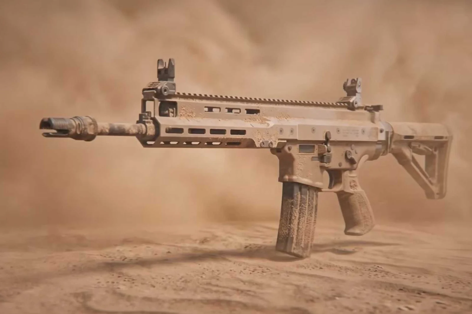FN ARKA CQC short-barrel rifle in FDE configured for close-quarters combat