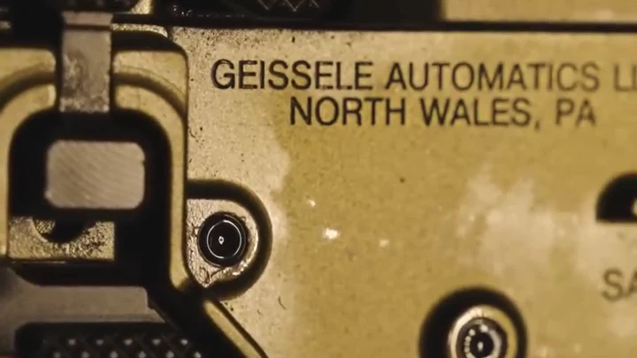 Flat dark earth lower receiver marked Geissele Automatics LLC North Wales PA from the HICAR teaser video