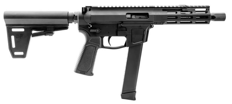 GForce Arms Jawbone 45 ACP 7-inch braced pistol on white background, side profile