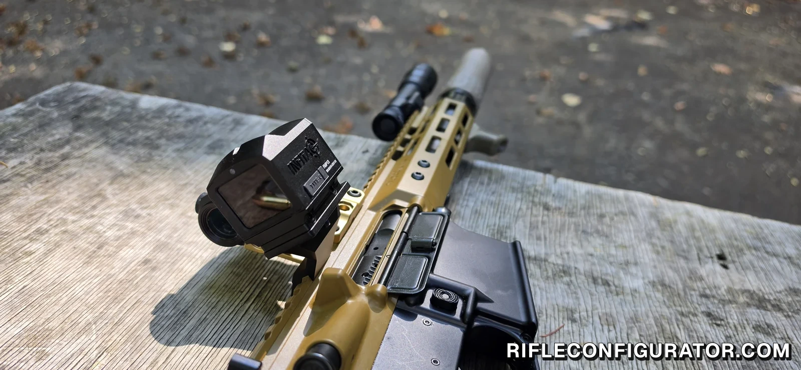 InfiTac FMP13 thermal sight on a 45-degree offset mount on the upper receiver of a Noveske Ghetto Blaster with a suppressor