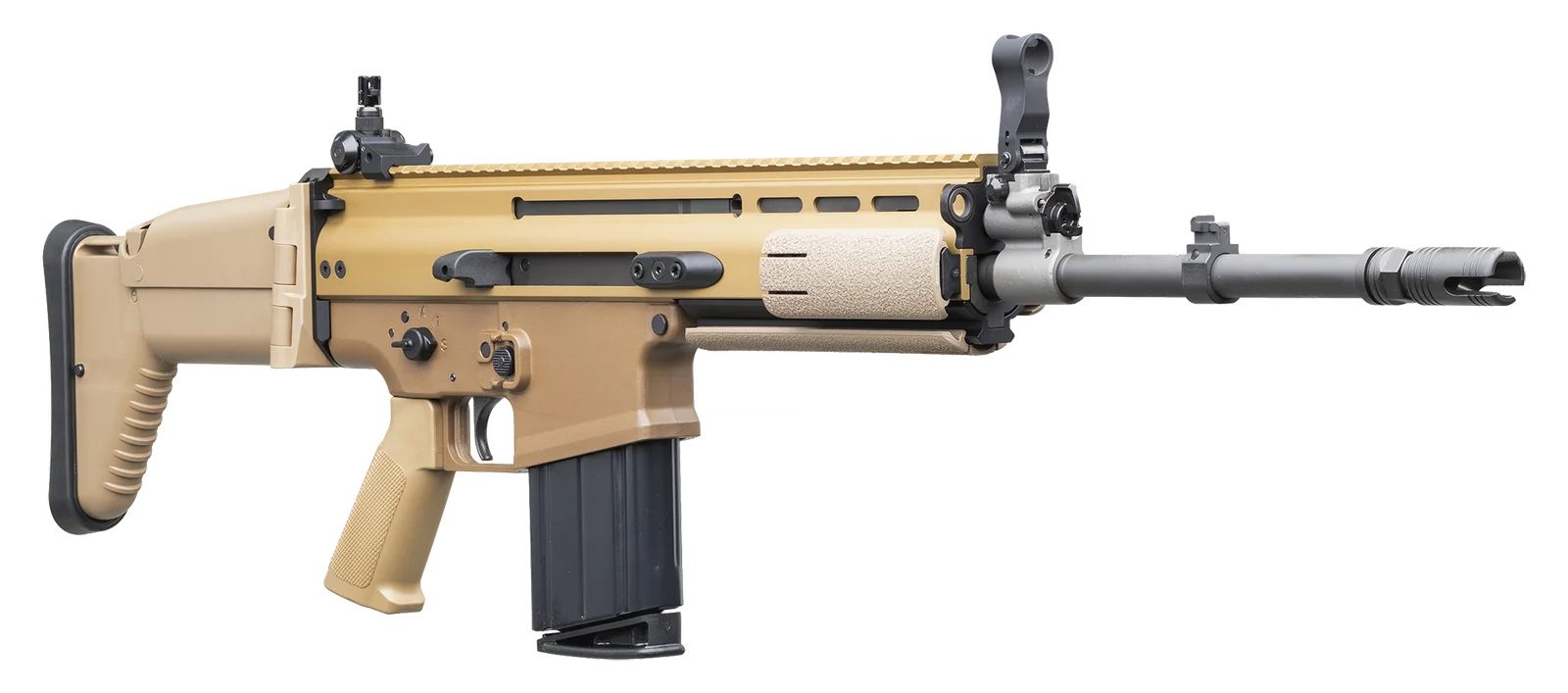 FN SCAR-H Mk17 7.62 NATO carbine in tan, the SOCOM rifle the MK24 replaces
