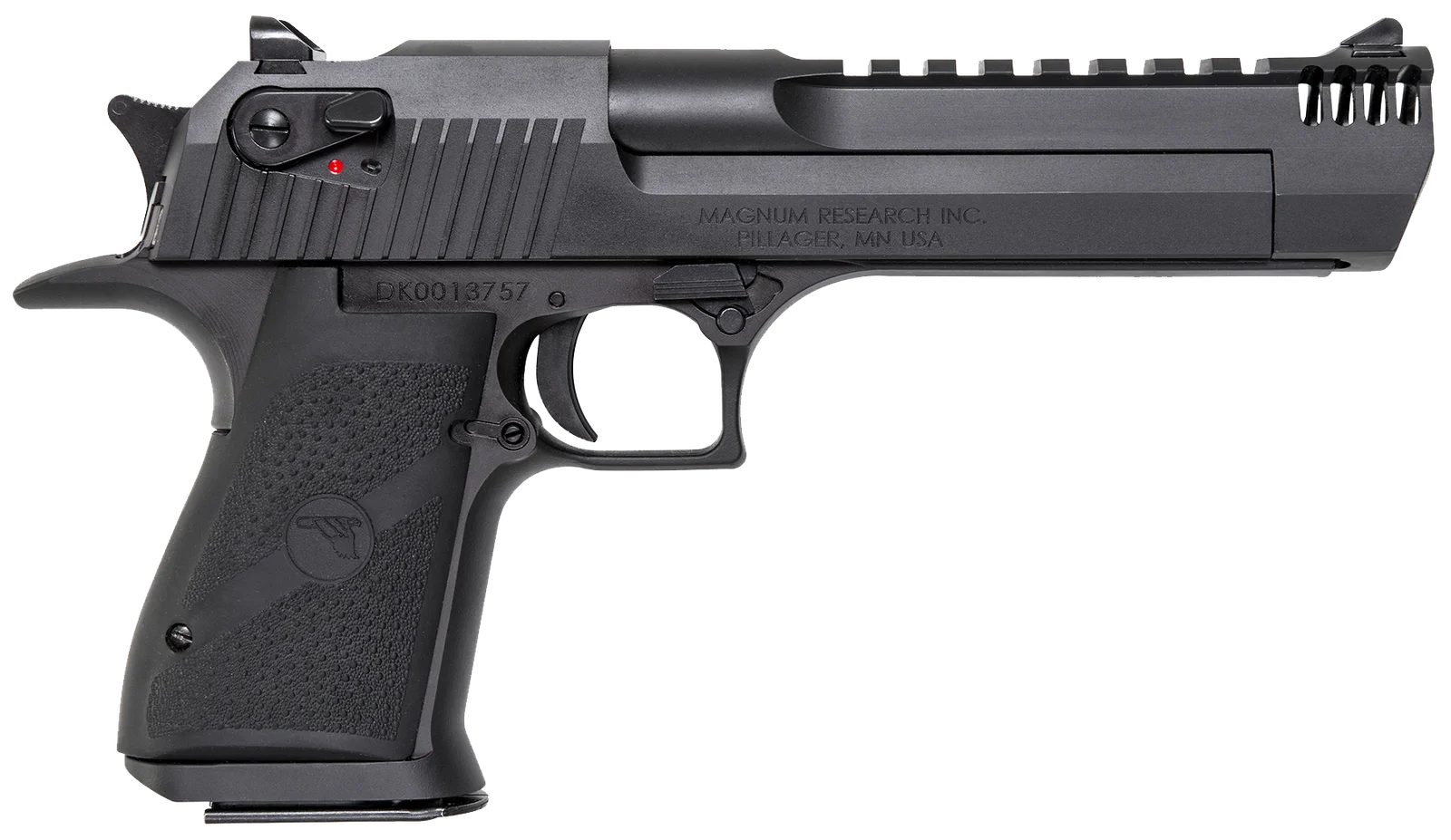 Magnum Research DE50THR Mark XIX Desert Eagle in .50 AE with 6-inch threaded barrel and Bowers Vers 50 suppressor