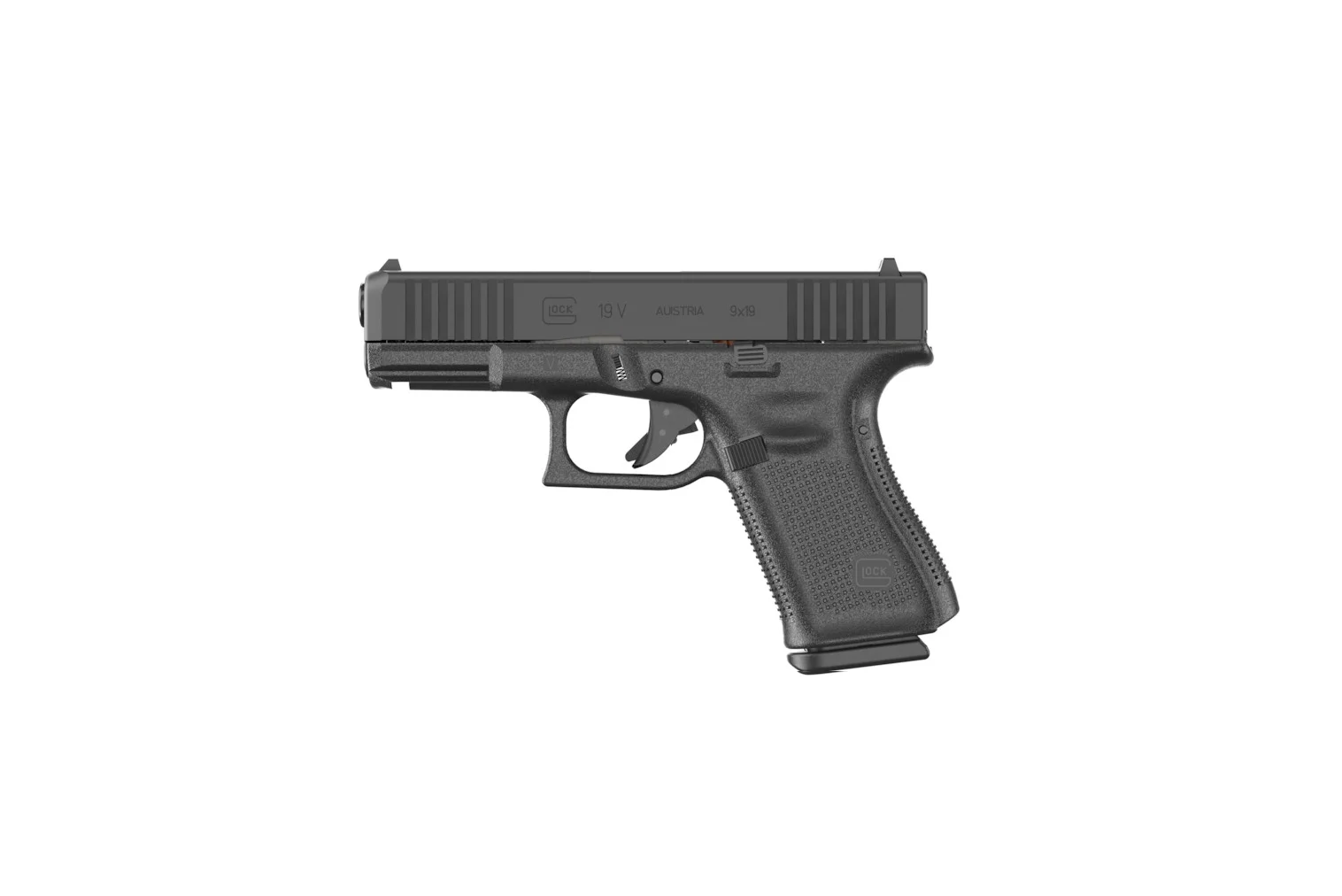 Glock 19 Gen5 semiautomatic pistol, the most common model affected by Maryland's SB 334 machine gun convertible pistol ban