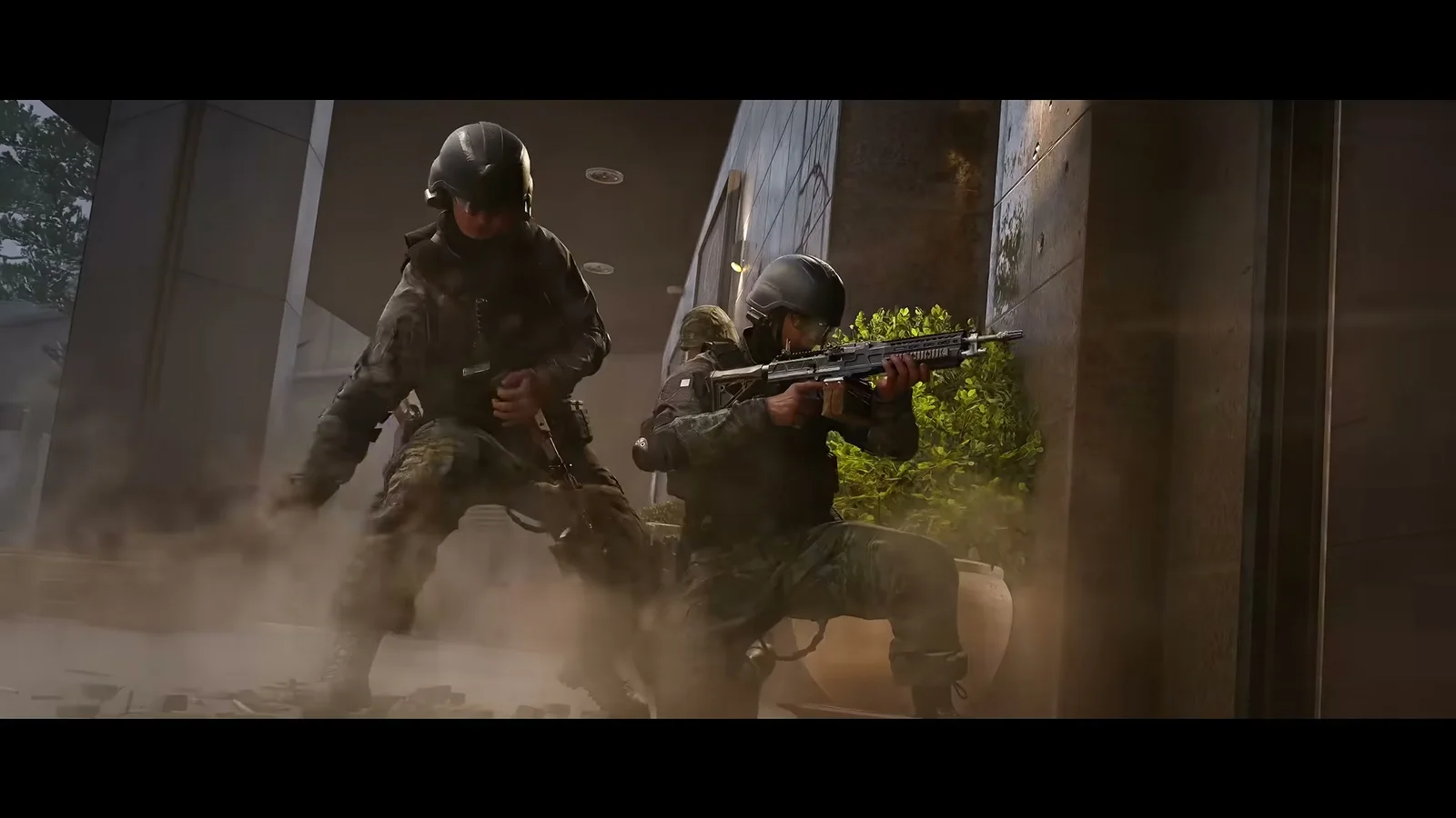 South Korean soldier aiming a railed Daewoo K2C1 rifle in the Modern Warfare 4 reveal trailer