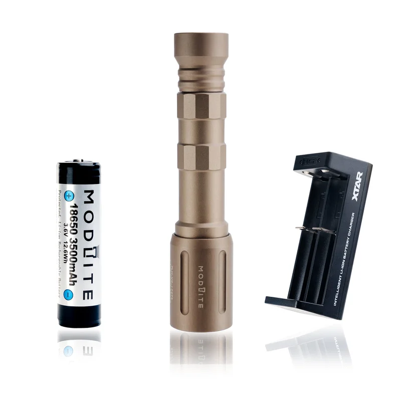 Modlite modular weapon light system showing interchangeable heads and bodies