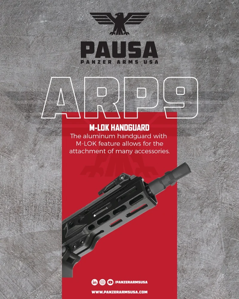 Panzer Arms USA ARP9 aluminum M-LOK handguard with multiple accessory attachment slots