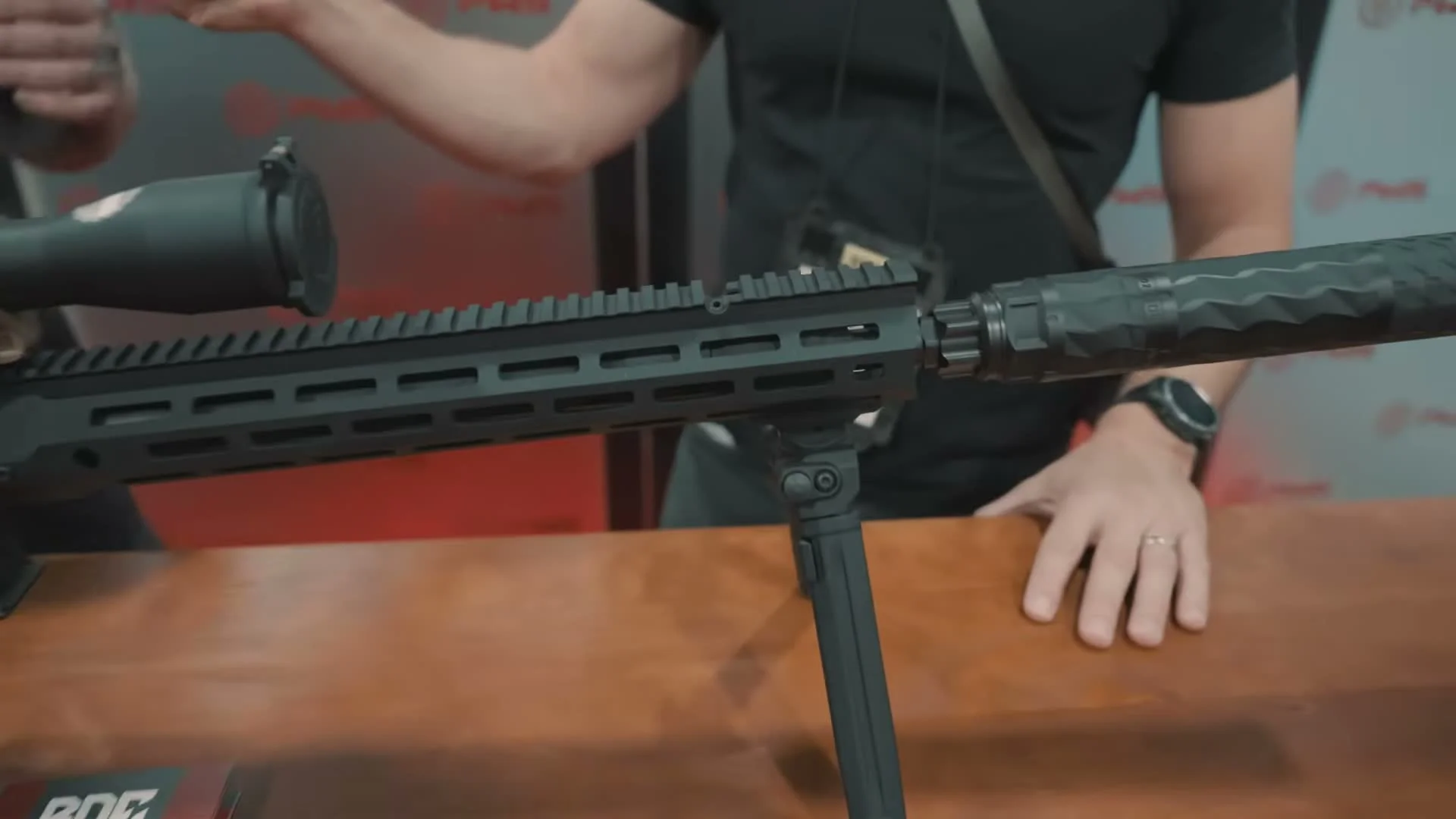 PWS MK2 MOD 2 bore evacuator detail showing the helical-cut barrel feature