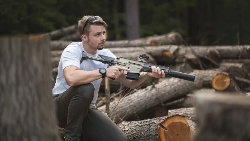 Q Boombox rifle in 8.6 Blackout with suppressor