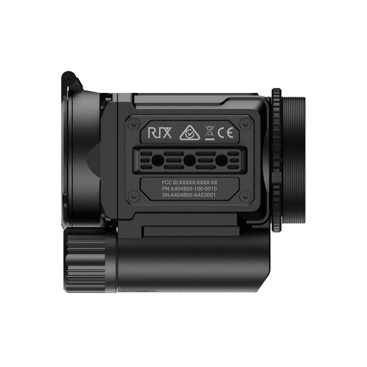 Side profile of the compact RIX NANO N6 thermal clip-on