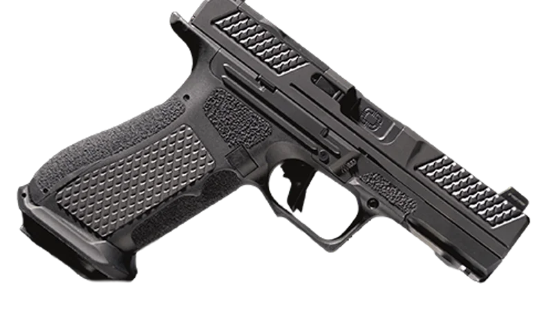 Shadow Systems Axio pistol three-quarter angle product shot