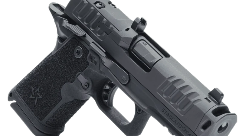 Staccato HD C4X 2011 pistol with integral compensator and optic mounting system