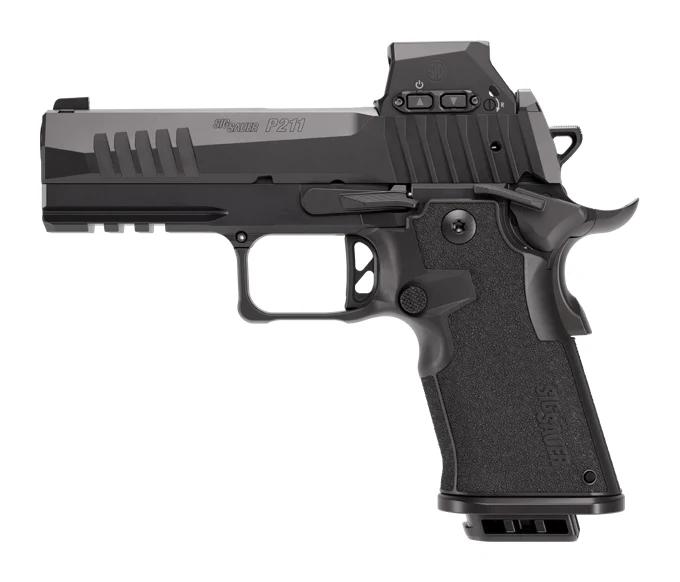 SIG P211-CARRY 9mm double-stack pistol, left profile, with shorter slide and polymer grip module