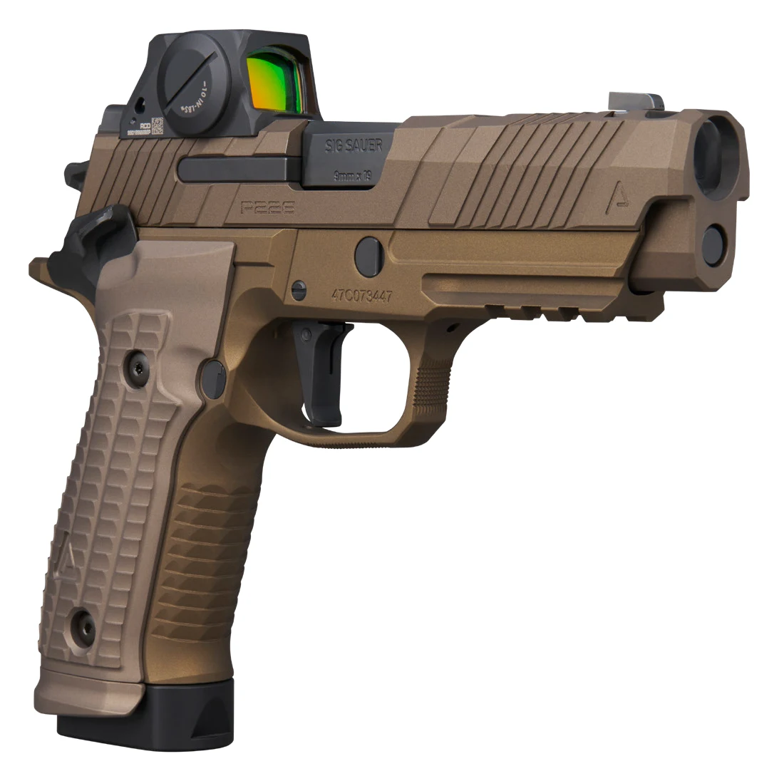 SIG P226X AGENCY with Agency Arms alloy frame, Scale texture LOK grips, and ROMEO-X optic