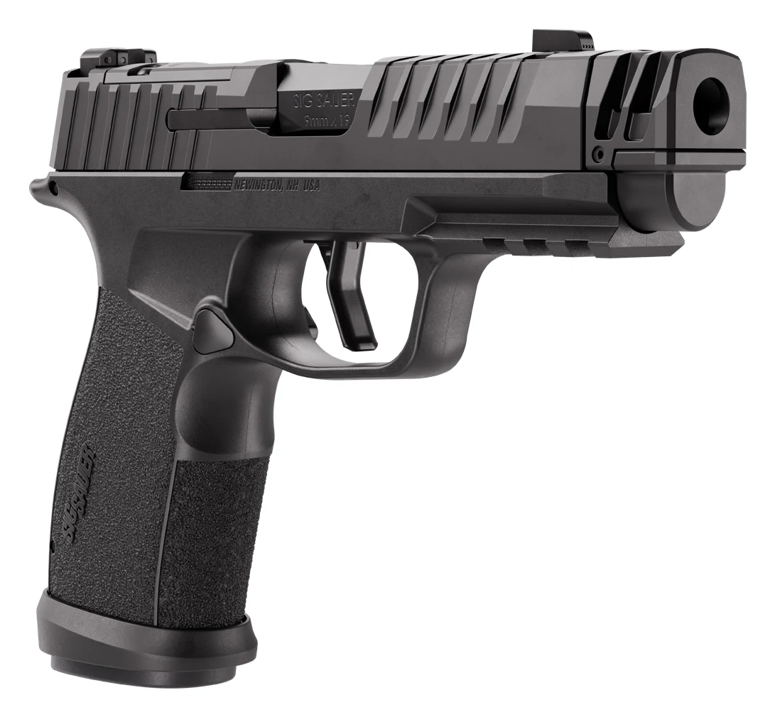 SIG P365-MACH3D 9mm carry pistol with MACH3D compensator and aggressive slide serrations