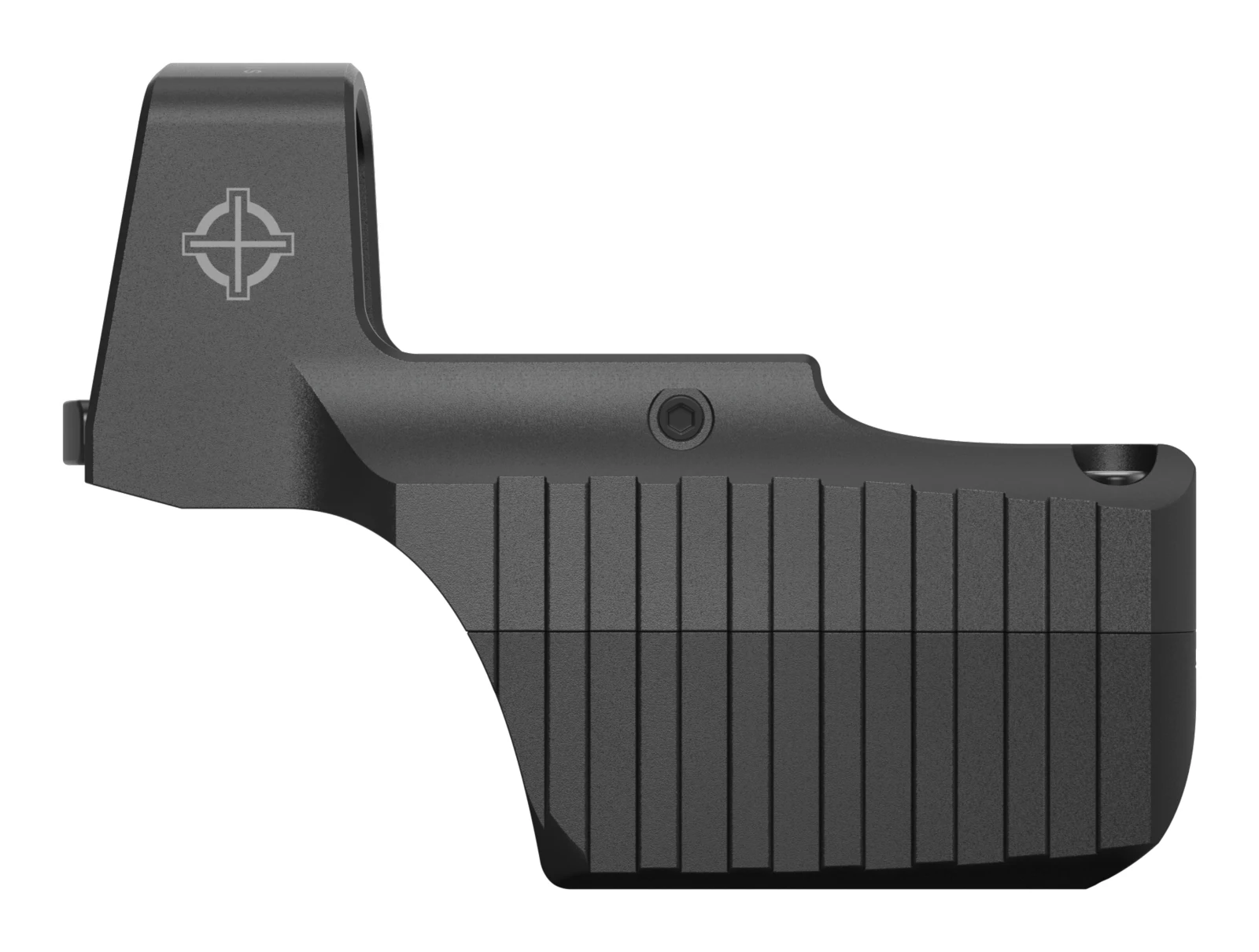 Left side profile of the Sightmark G-Shot showing the hooded optic housing at the front and the long serrated shroud extending rearward over the slide