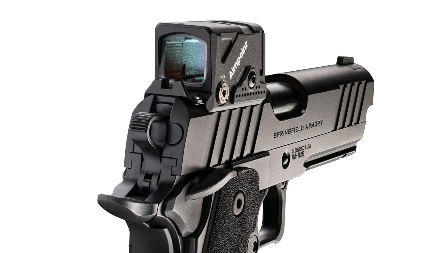Springfield Armory 1911 DS Prodigy double-stack pistol with Aimpoint COA mounted on the A-CUT slide interface