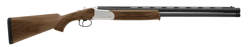 Stoeger V7000 over/under shotgun in 12 gauge with walnut stock and silver aluminum alloy receiver