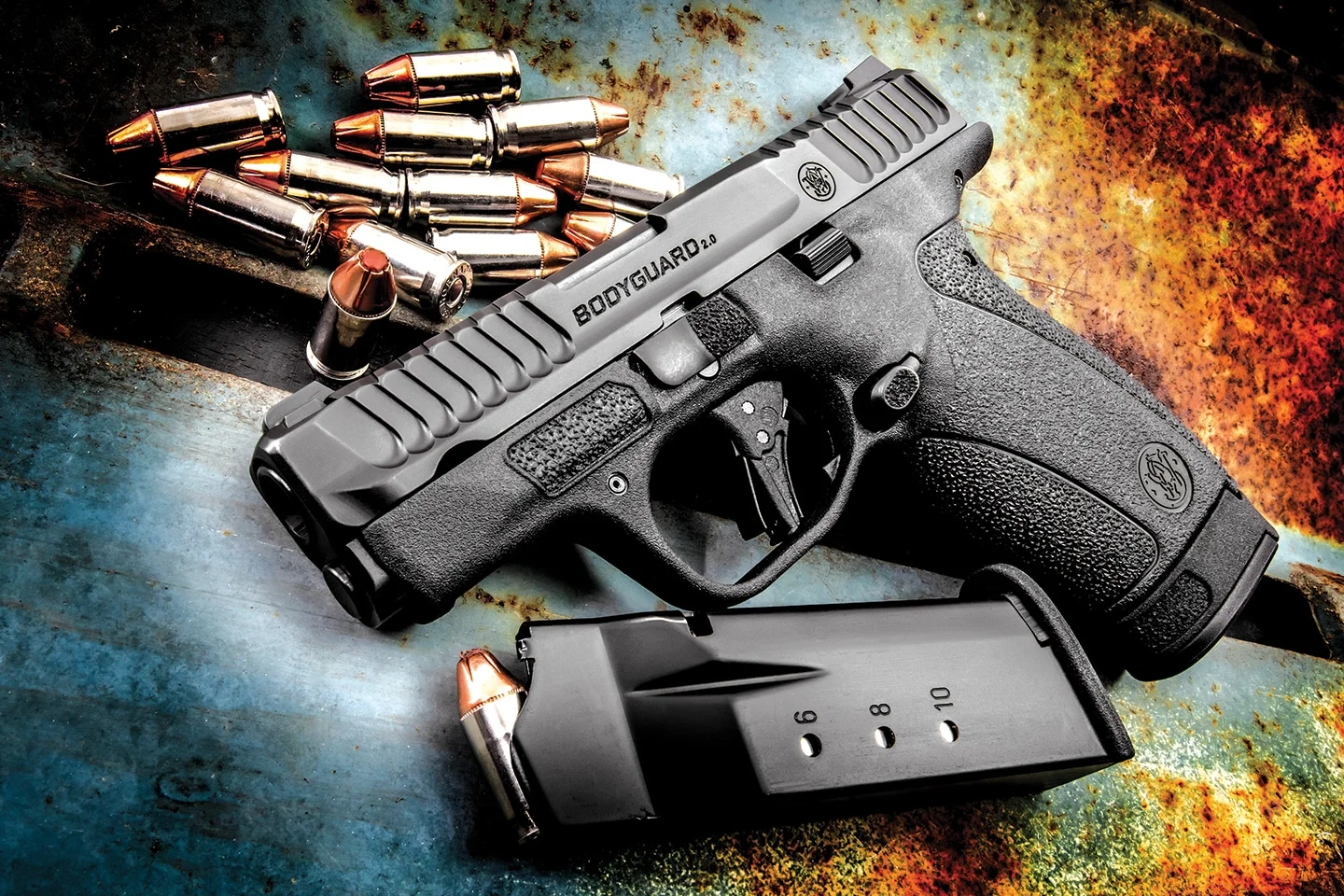 Smith & Wesson Bodyguard 2.0 .380 pistol with its flush 10-round and extended 12-round magazines