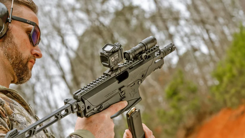 Taurus RPC 9mm PDW being fired with case ejecting