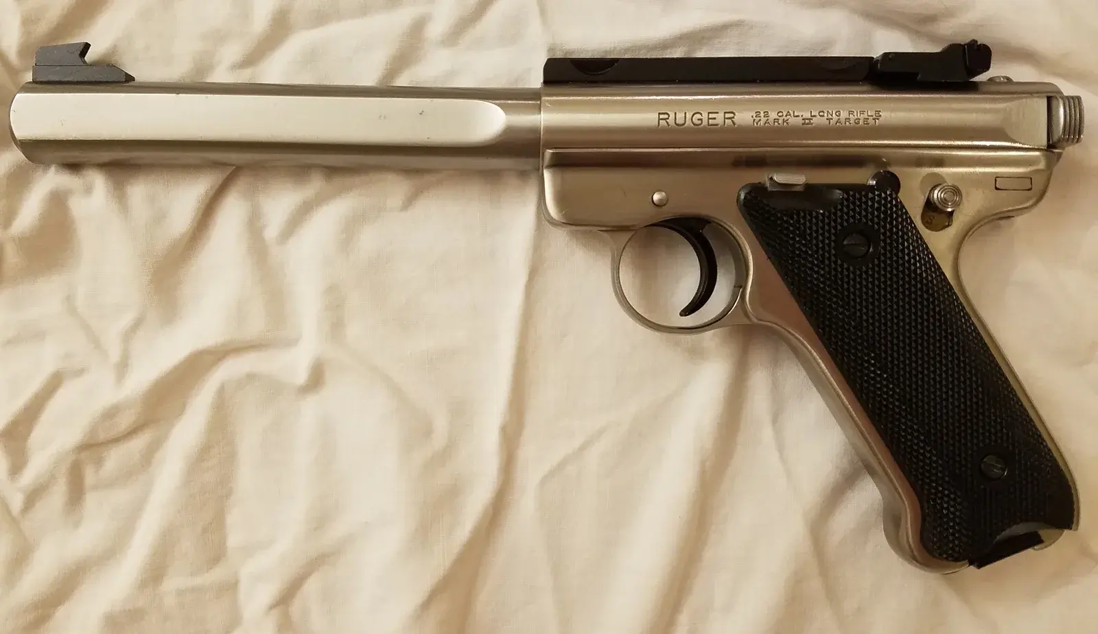 Ruger Mark II Target pistol photographed from the left side