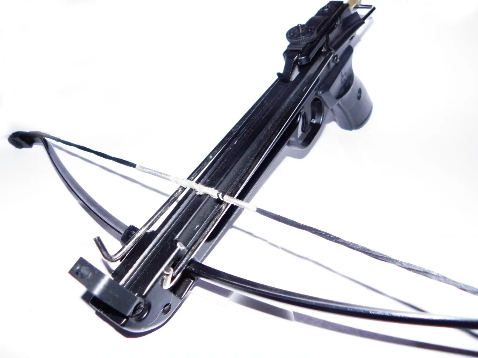 Modern 50-pound pistol crossbow photographed from above