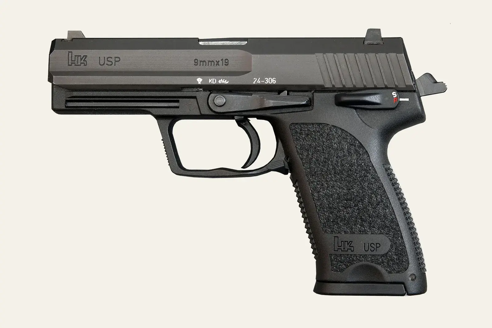 Real Heckler & Koch USP, shown as the closest reusable comparison to the fictional USP Match-style pistol