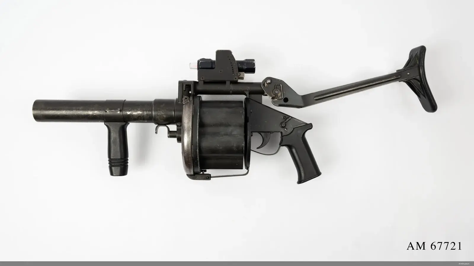 Milkor MGL revolver grenade launcher, the visual basis for the original Tomb Raider III launcher