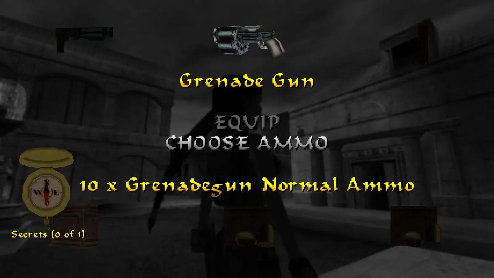 The Grenade Gun displayed in Tomb Raider The Last Revelation Remastered