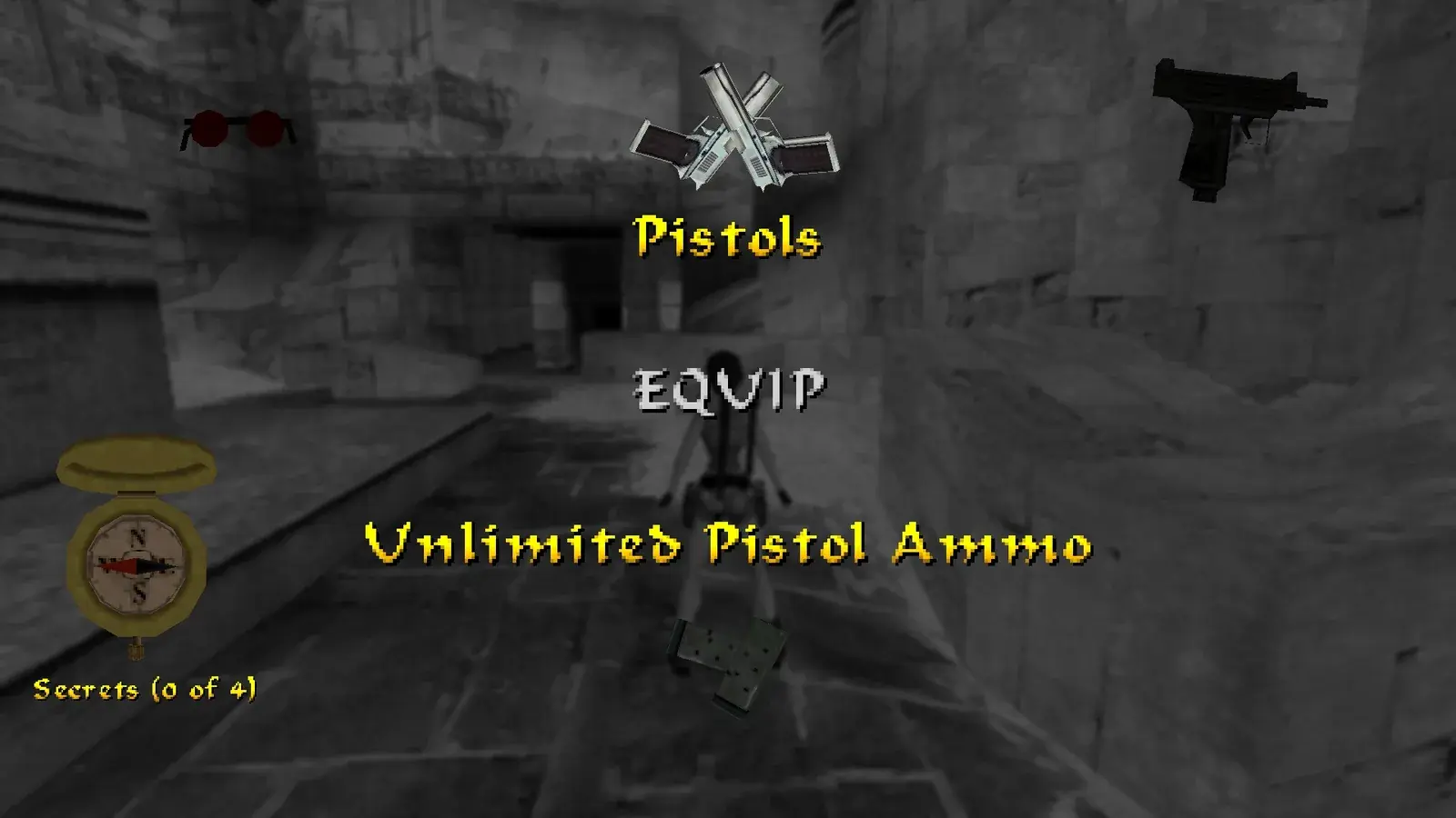 The Pistols shown in Tomb Raider The Last Revelation Remastered's inventory