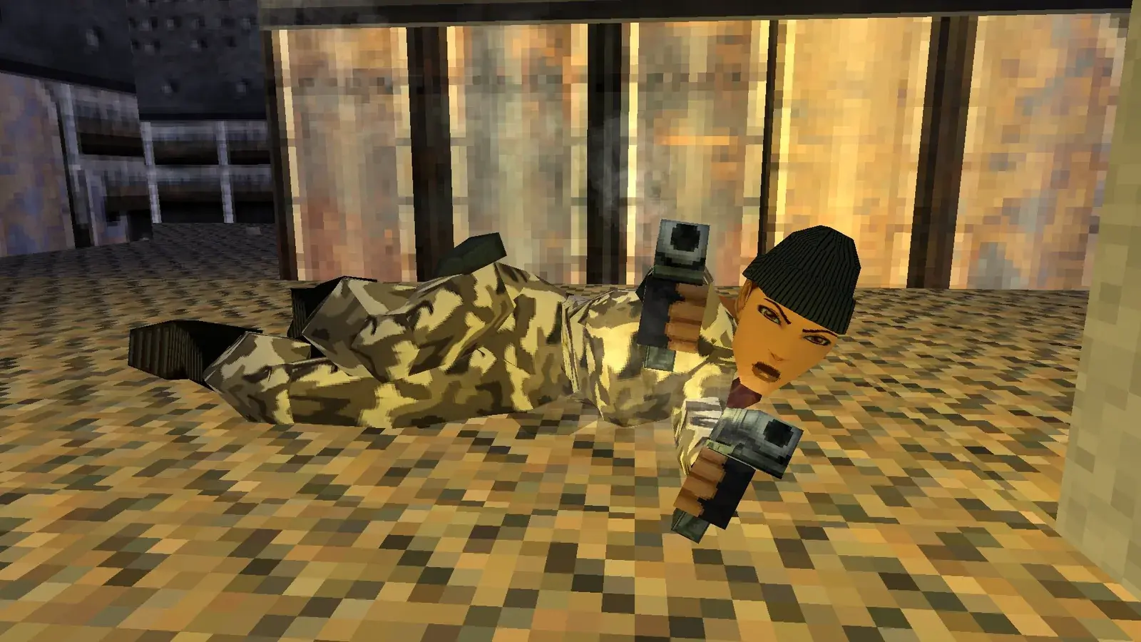 Lara firing the Pistols in Tomb Raider Chronicles Remastered
