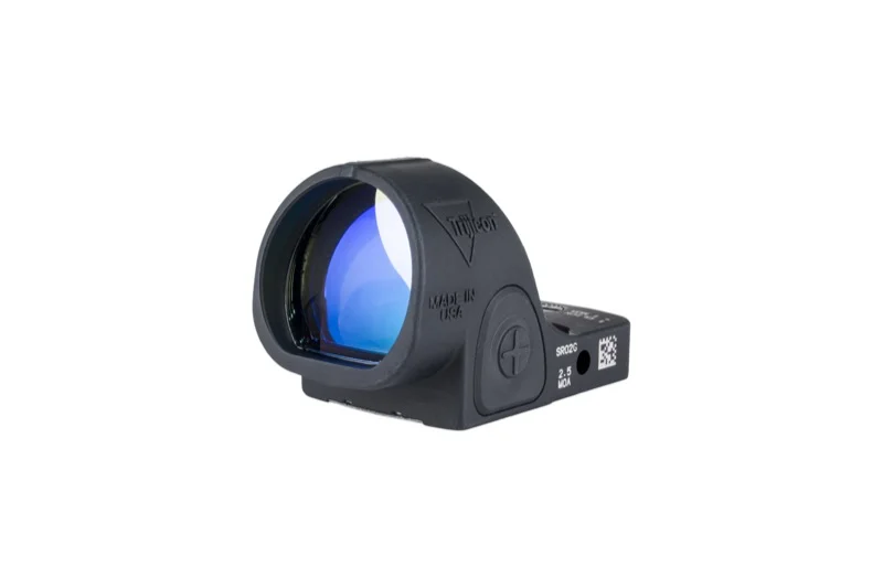 Black Trijicon SRO Green Dot product hero shot showing the SRO2-G markings on the side housing