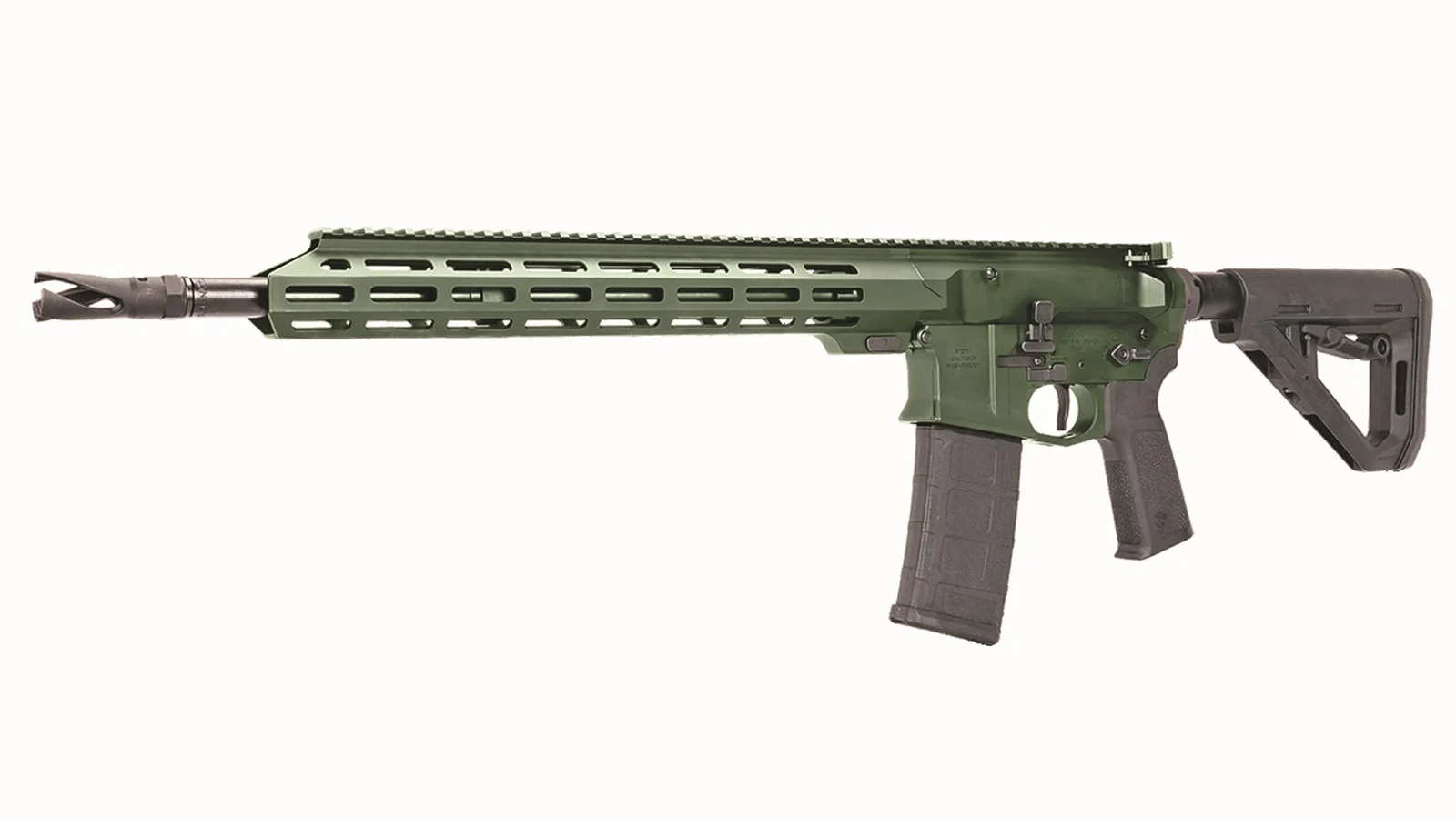 US Palm Storm CAT4 rifle in Storm Green finish with Mono-Loc handguard and Magpul DT stock