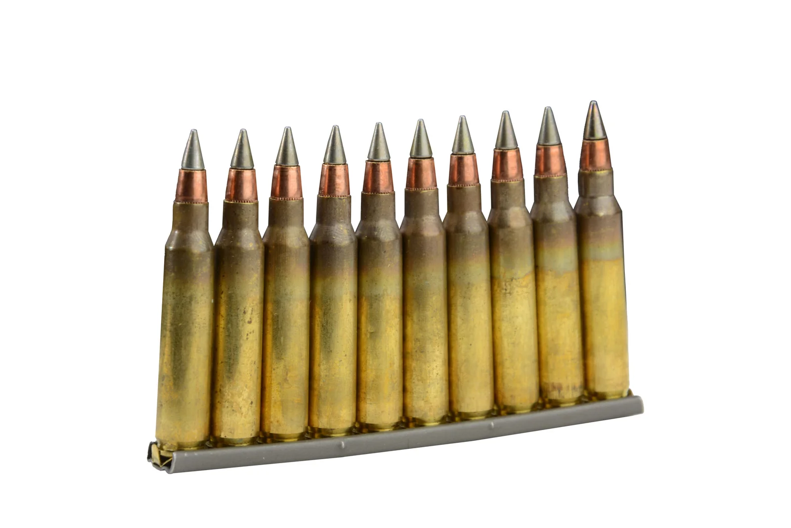 M855A1 5.56 NATO cartridges on a stripper clip