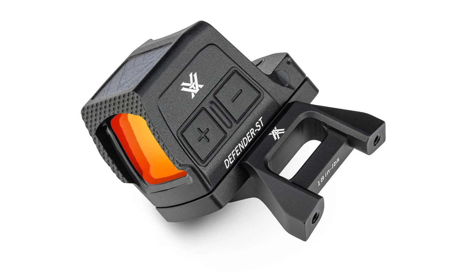 Vortex Pro 45-degree offset accessory carrying a Defender-ST red dot