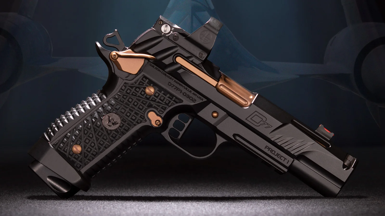 Wilson Combat Division 77 Project 1 Final Edition with Black Armor-Tuff slide and polished stainless ported bull barrel