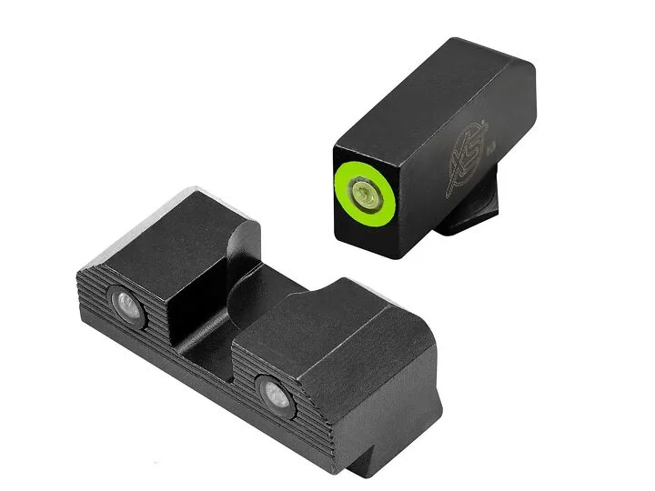 XS R3D 2.0 green Glow Dot night sight installed on a PSA Dagger Micro pistol